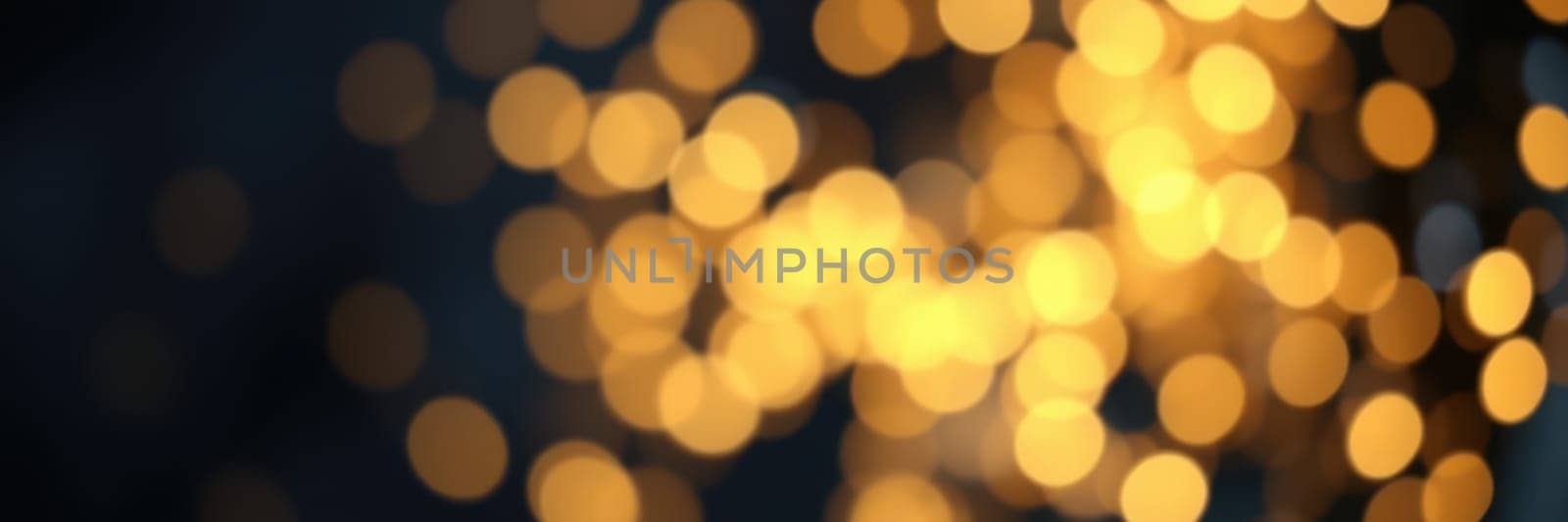 Golden bokeh lights shimmer in soft focus, contributing to a cozy ambiance during evening festivities in an urban area, capturing the joy and excitement of the moment.