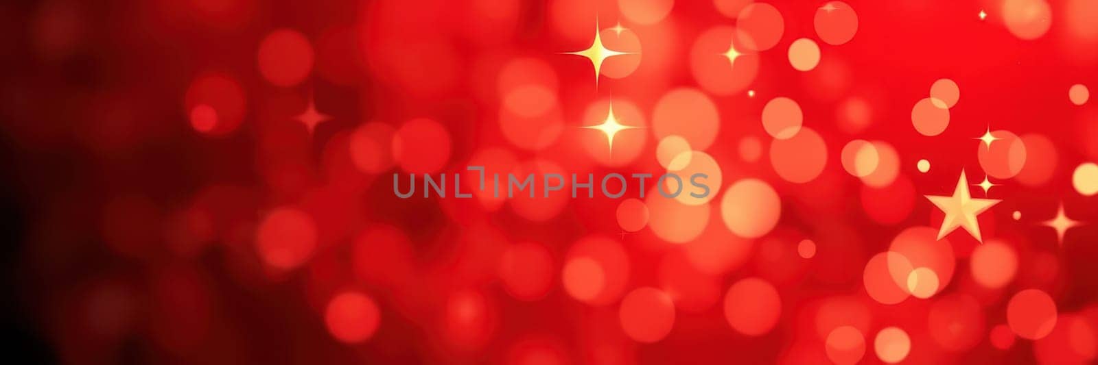 Bright red bokeh lights fill the background, adding a cheerful and festive ambiance perfect for celebrations like holidays and parties. The shimmering effect enhances the vibrant mood.