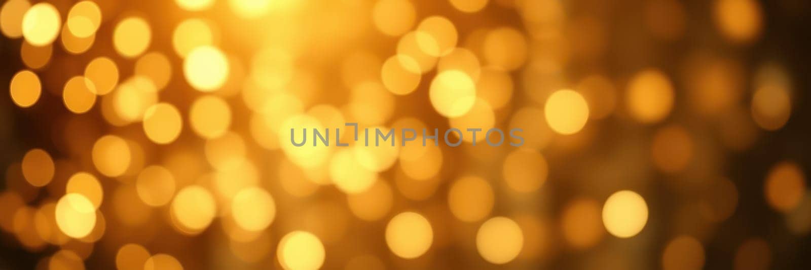A vibrant display of golden bokeh lights fills the background, creating a warm and festive atmosphere for an evening celebration, enhancing the joyful mood.