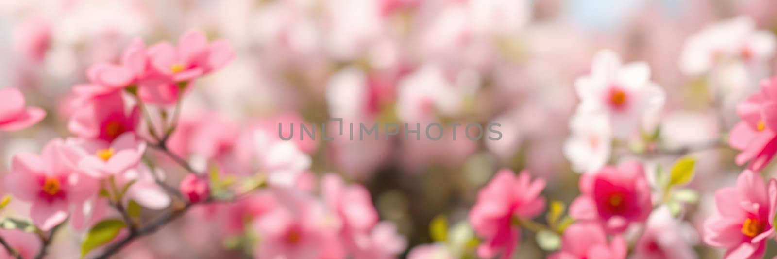 A garden is filled with vibrant pink and white flowers during spring. The soft hues create a peaceful and refreshing ambiance, inviting nature lovers to enjoy the beauty.