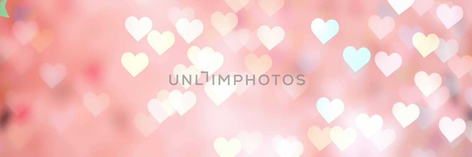 Soft, pastel heart shapes are scattered across a gentle pink backdrop, perfect for enhancing the atmosphere of romantic celebrations or festive gatherings.