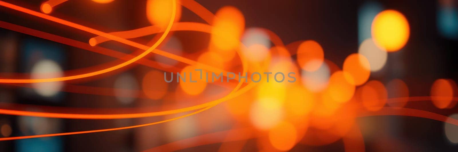 Vibrant orange orbs of light illuminate the night, creating a captivating display of motion and energy in a bustling city environment. The warm glow enhances the lively atmosphere.