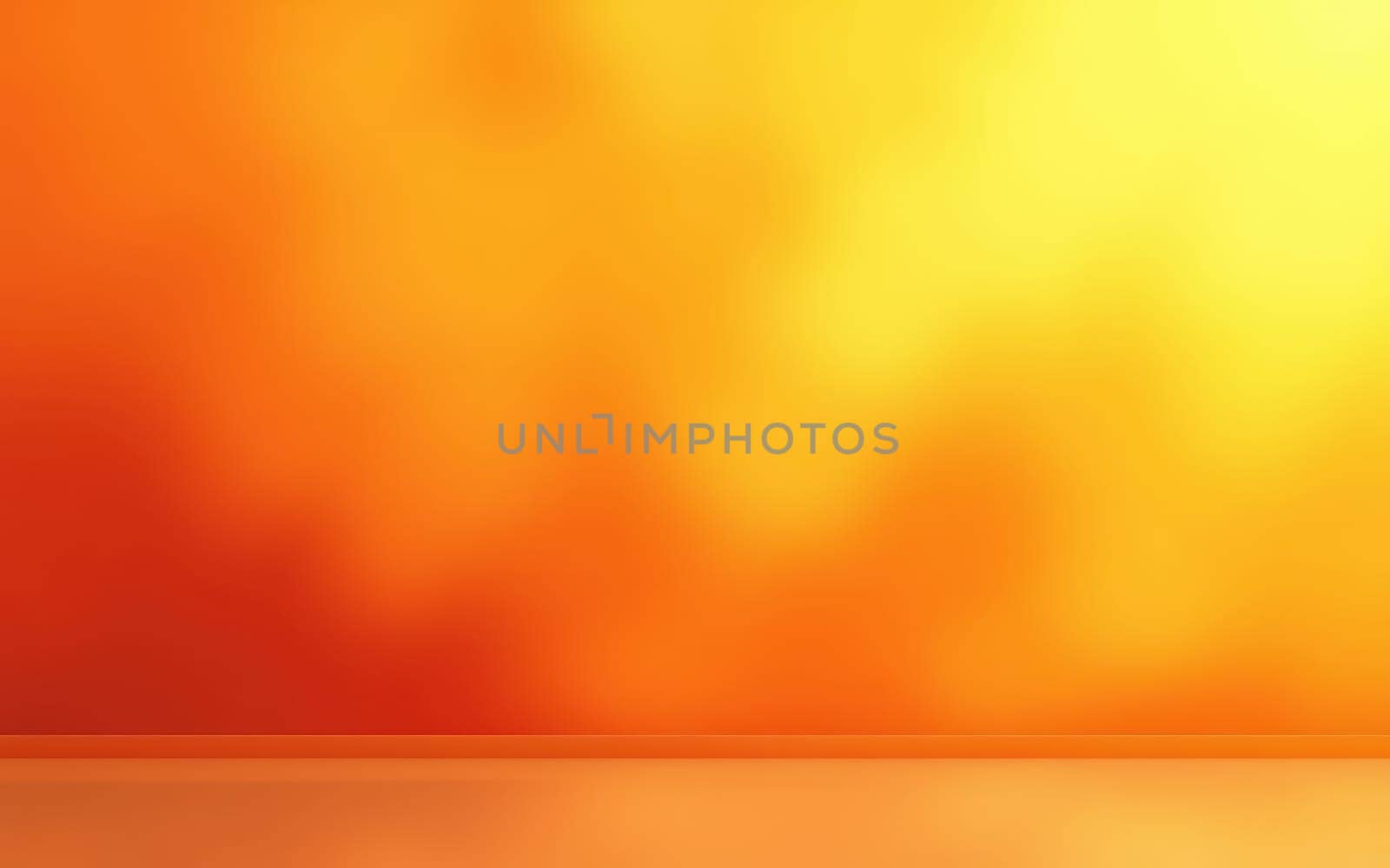 A stunning sunset illuminates the sky with brilliant shades of orange and yellow, creating a serene atmosphere. The colors blend seamlessly, enhancing the peaceful horizon.