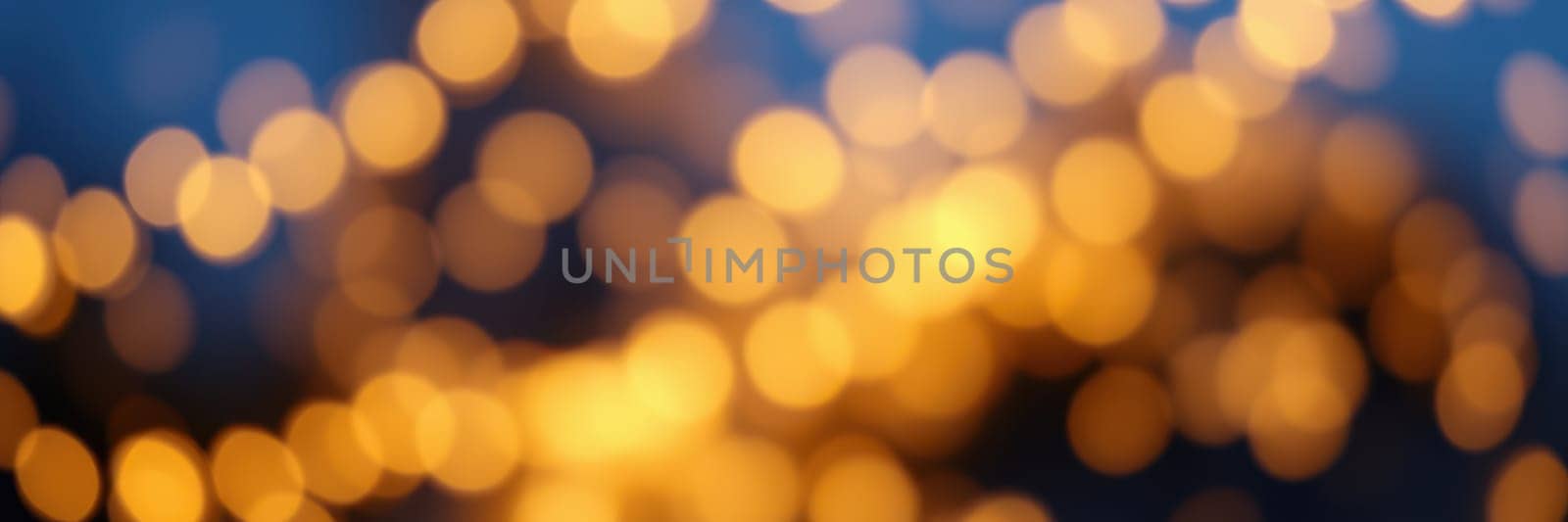 Soft, blurred lights twinkle in shades of amber and gold, setting an inviting mood for an evening celebration held outdoors amidst charming city surroundings.