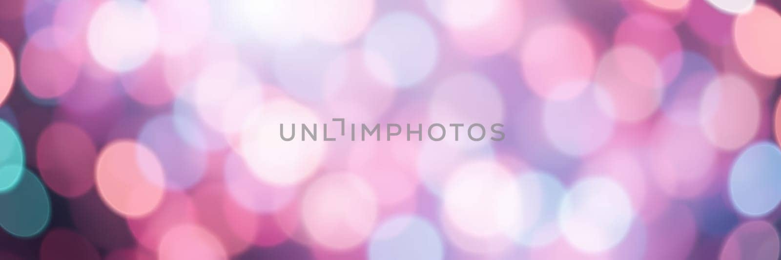 Soft, circular bokeh lights in shades of pink and purple illuminate the background, creating a warm and inviting ambiance perfect for parties and celebrations at night.