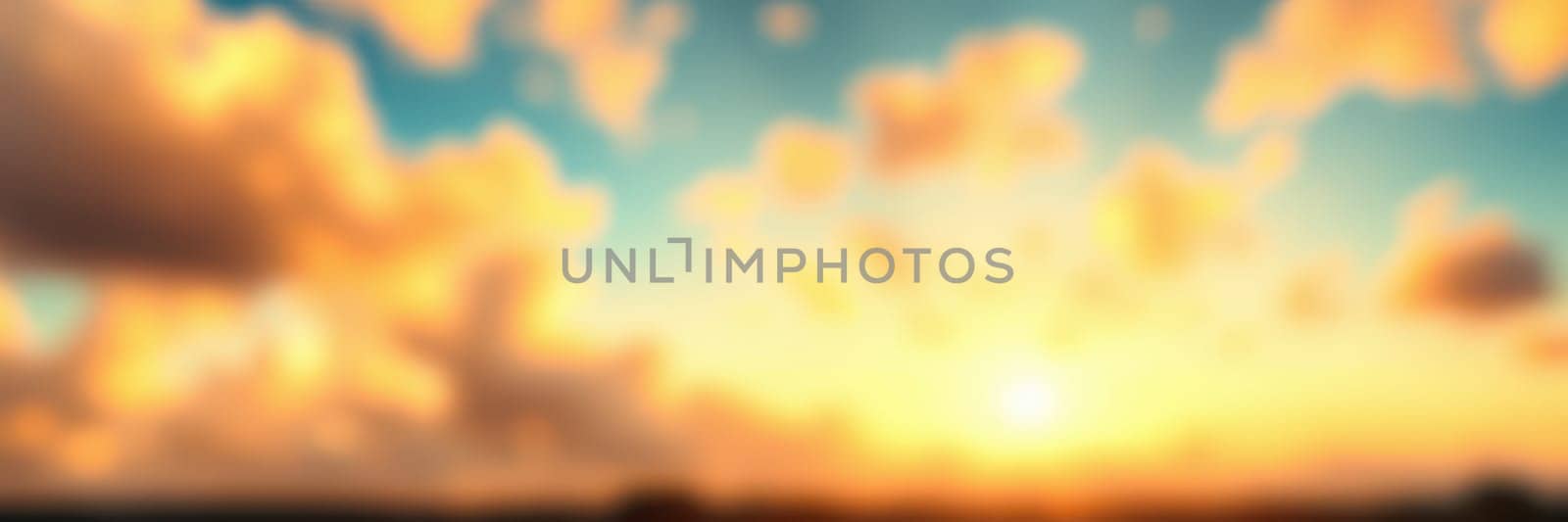 A beautiful sunset creates a stunning display of colors in the sky, highlighting soft clouds as the sun sets on the horizon, casting a warm glow.