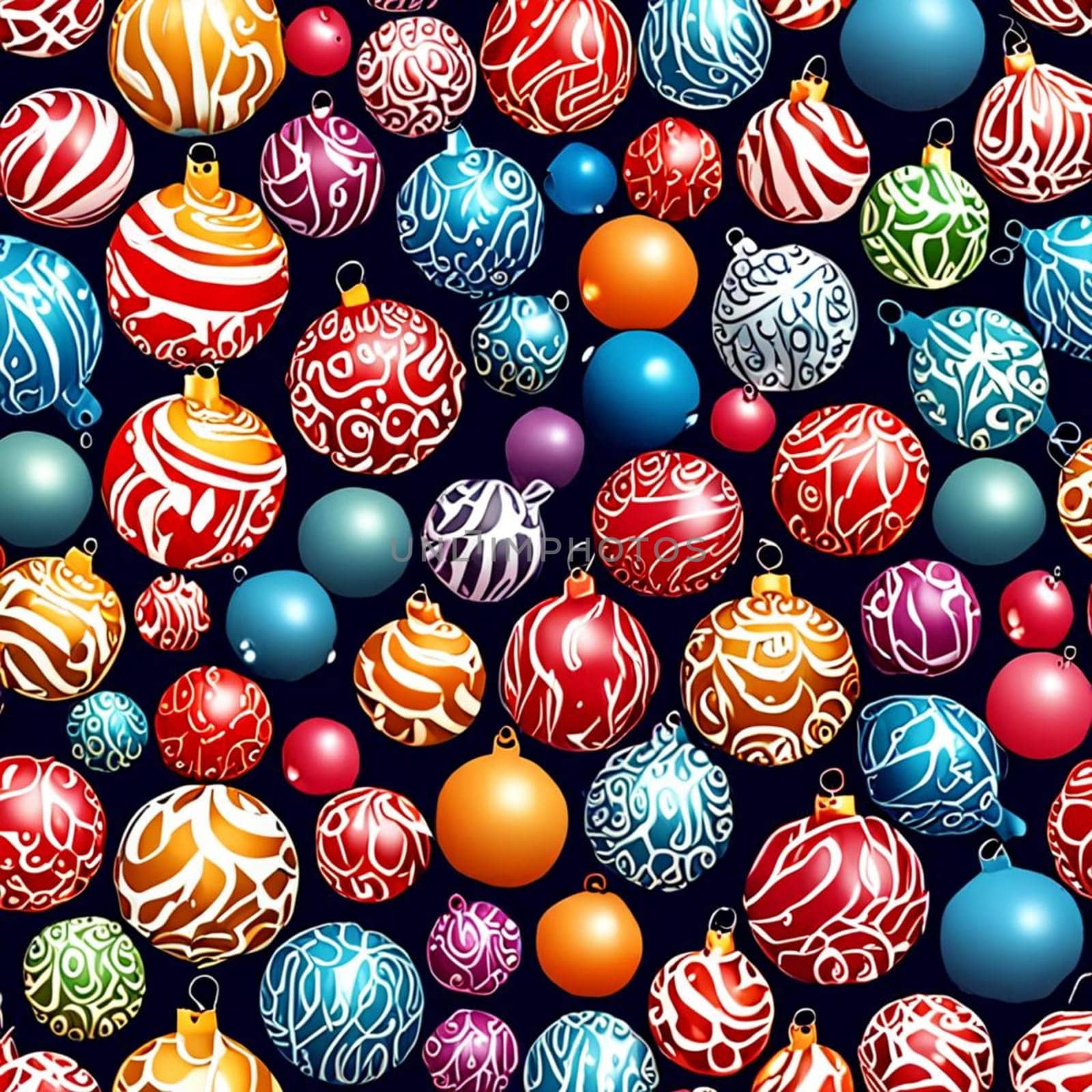 christmas balls round toys pattern background set color multicolored art abstract objects holiday. High quality illustration