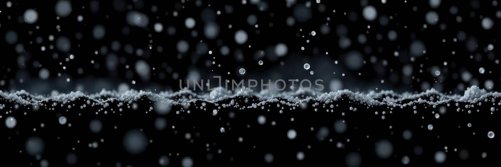 Small particles float in a dark background, forming a mesmerizing pattern. The arrangement creates a sense of depth and movement, resembling a mist or fog, enhancing the overall ambiance.