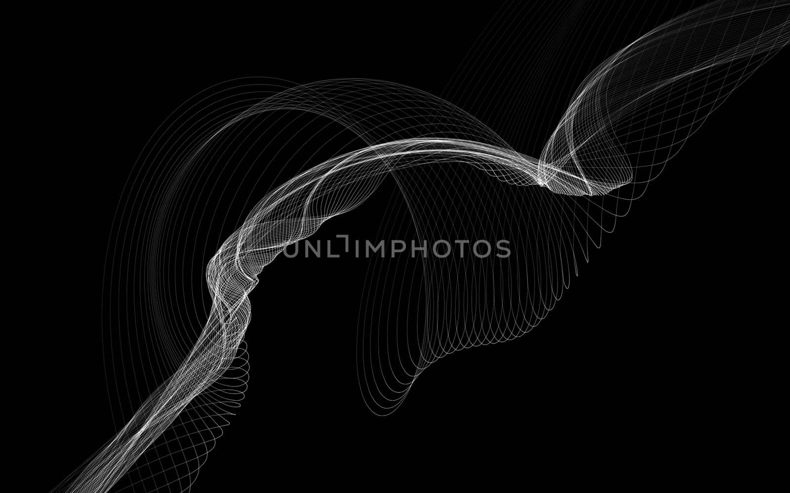 Dark abstract background with a glowing abstract waves, abstract background