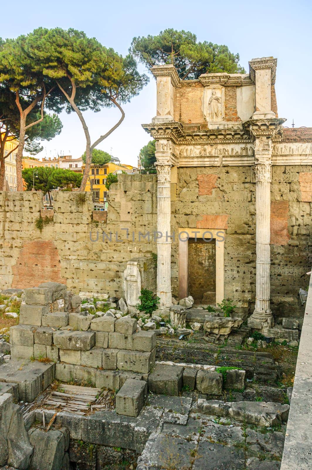 View of the Forum of Emperor Nerva, one of the imperial forums of Rome