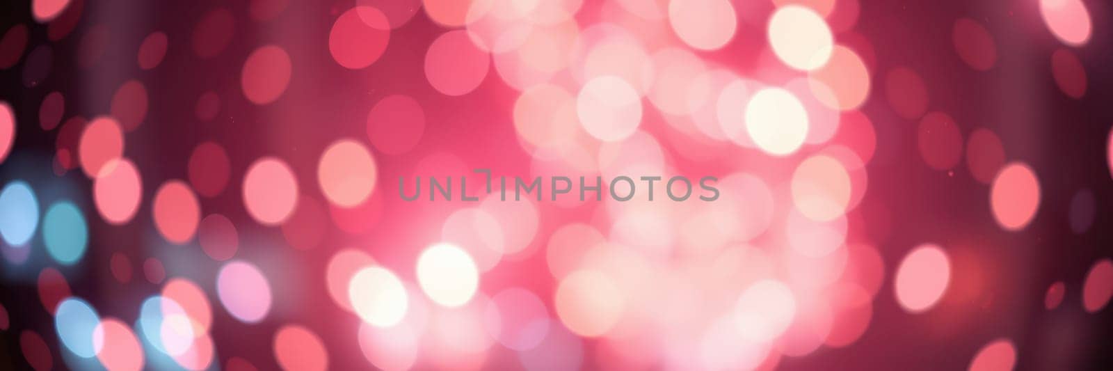A captivating display of bokeh lights in red and blue enhances the lively ambiance of a nighttime event filled with energy and excitement.