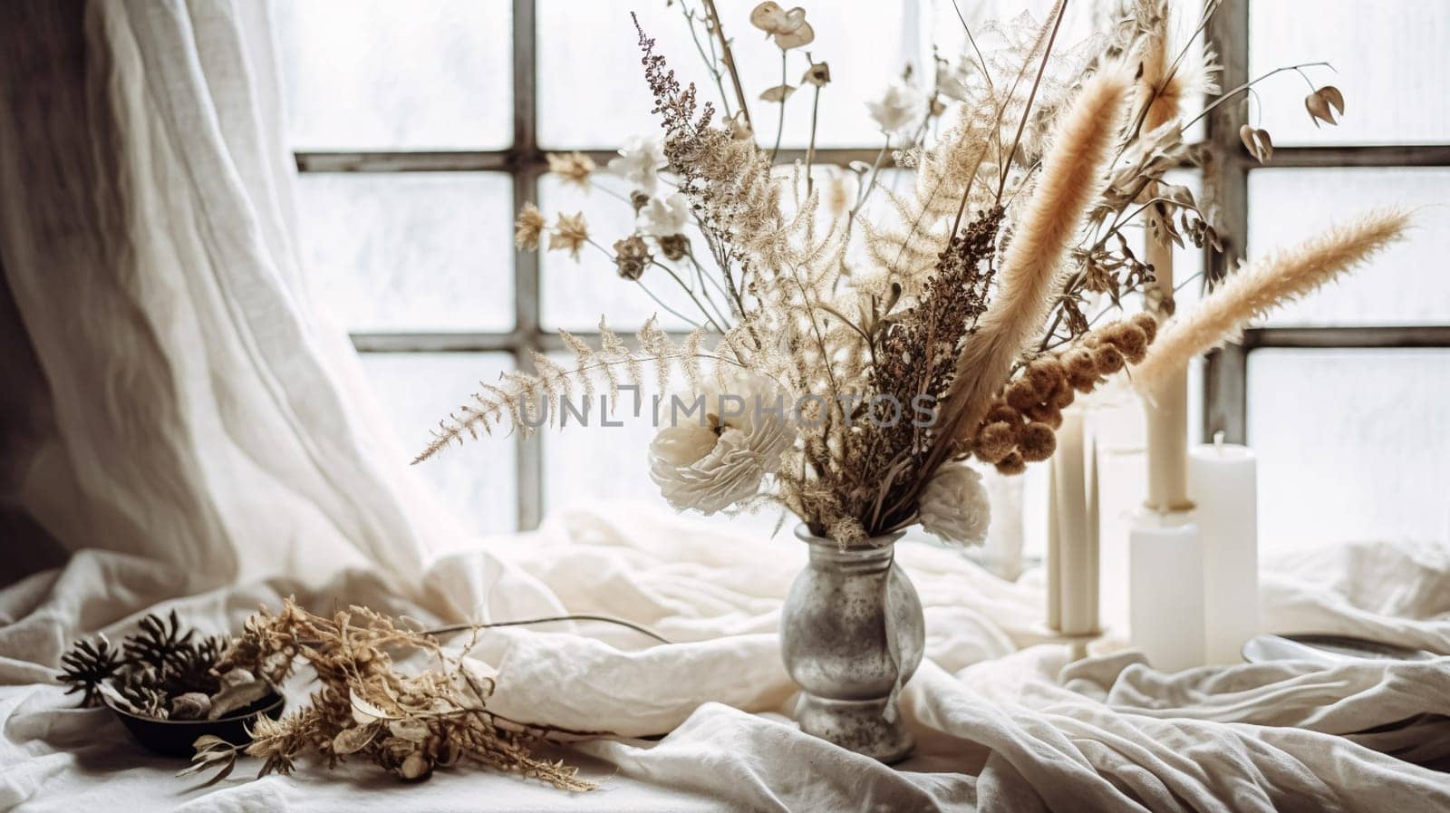 Beautiful bouquet of flowers in a vase. Floral arrangement