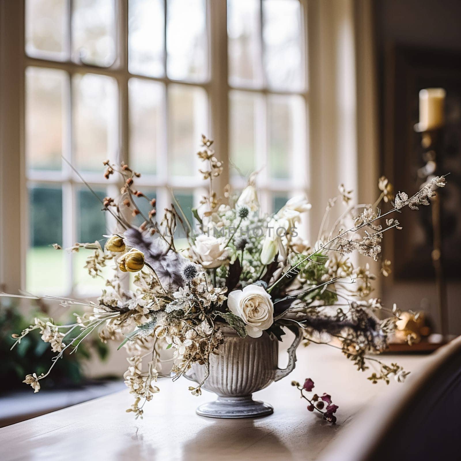 Beautiful bouquet of flowers in a vase. Floral arrangement