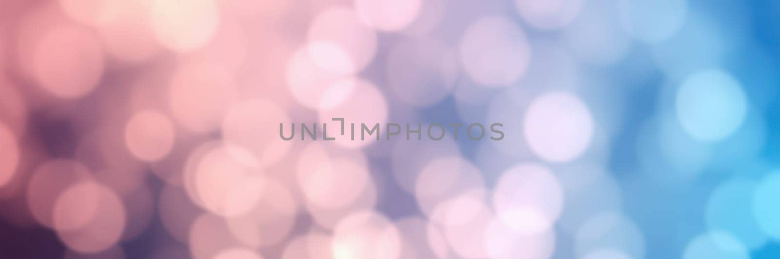 A colorful display of bokeh lights in soft pink and blue hues fills the background, creating a serene and enchanting ambiance perfect for evening events.