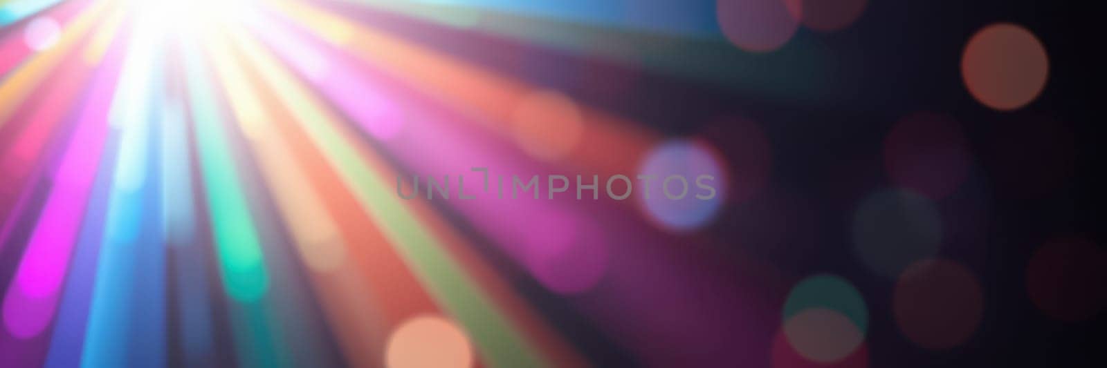 Bright beams of colorful light illuminate a darkened setting, creating a festive atmosphere. The vibrant hues blend beautifully, enhancing the joyful ambiance of the night.
