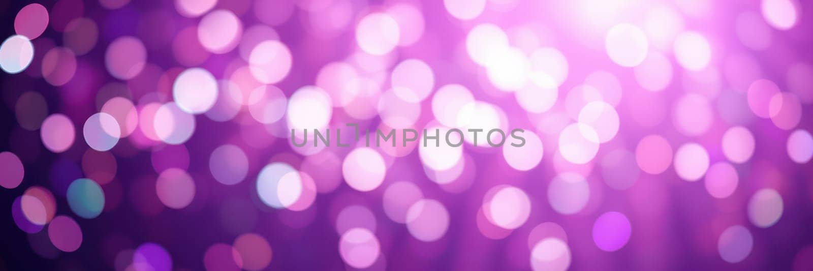 Soft purple bokeh lights illuminate a gathering space, creating a magical ambiance for guests enjoying an evening of celebration and connection.