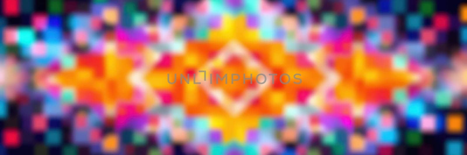 A striking abstract composition showcases blurred lights and colorful geometric shapes, creating a vivid and energetic atmosphere perfect for artistic expression.