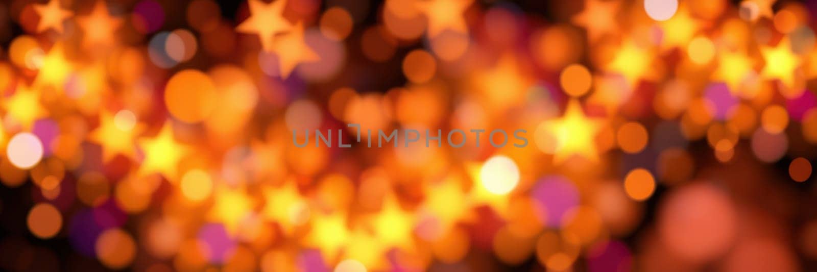 Bright star-shaped bokeh lights fill the background, adding warmth and excitement to an evening gathering. The vibrant colors create a joyful atmosphere for the event.