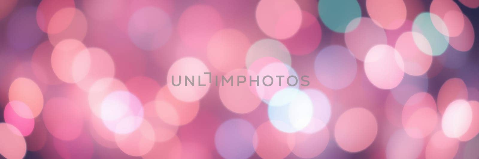 Soft bokeh lights in pink, purple, and blue hues illuminate the background, setting a lively and warm ambiance for a festive event in the evening.