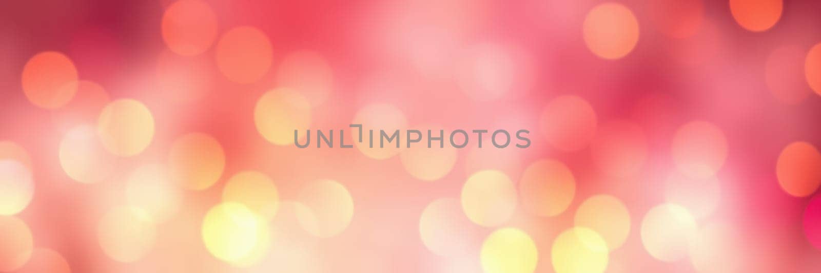 A colorful array of soft-focus bokeh lights in shades of pink and gold evokes a festive atmosphere, ideal for parties and joyful events. The blurred effect enhances the whimsical feel.