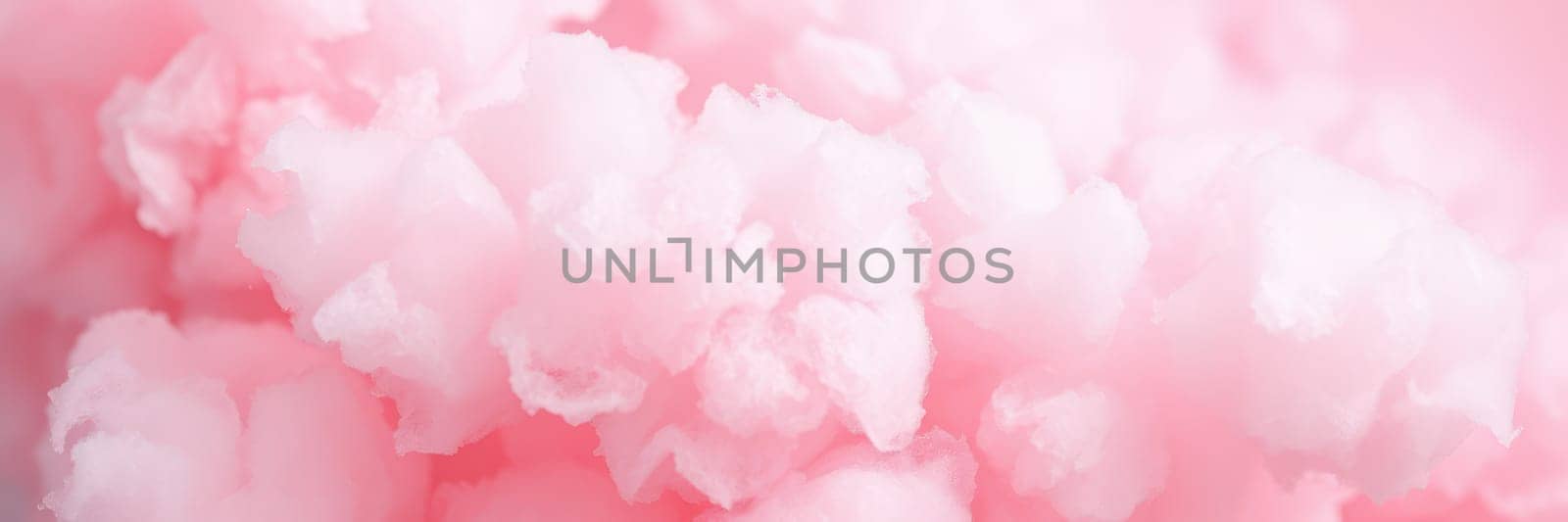 Fluffy pink cotton candy puffs fill the air, creating a dreamy and playful atmosphere at a summer fair. Families enjoy the sweet treat while vibrant stalls attract visitors.