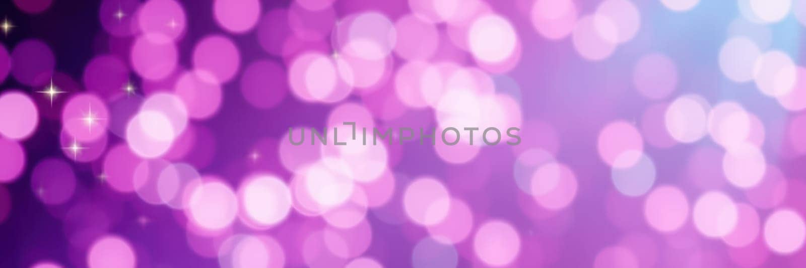 A vibrant background features soft, sparkling bokeh in various shades of pink and purple, creating a dreamy atmosphere filled with gentle light spots.