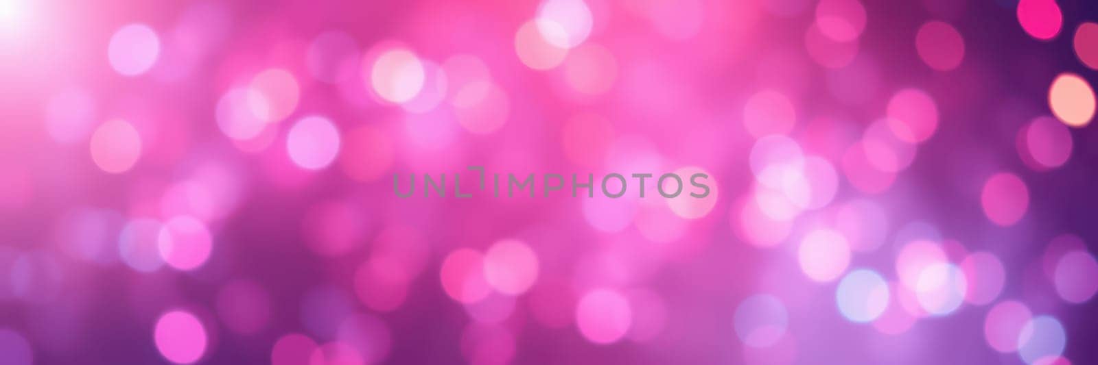Vibrant bokeh lights in shades of pink and purple fill the space, enhancing the festive mood at a celebration or gathering during the evening.