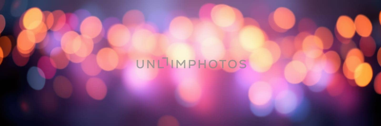 Colorful lights illuminate the night sky during a city celebration, creating a mesmerizing bokeh effect that enhances the festive atmosphere for all attendees.
