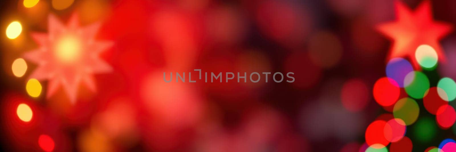 Colorful lights create a warm atmosphere during the holiday season, showcasing a mix of vibrant bokeh effects. This joyful display sets a cheerful backdrop for celebrations.