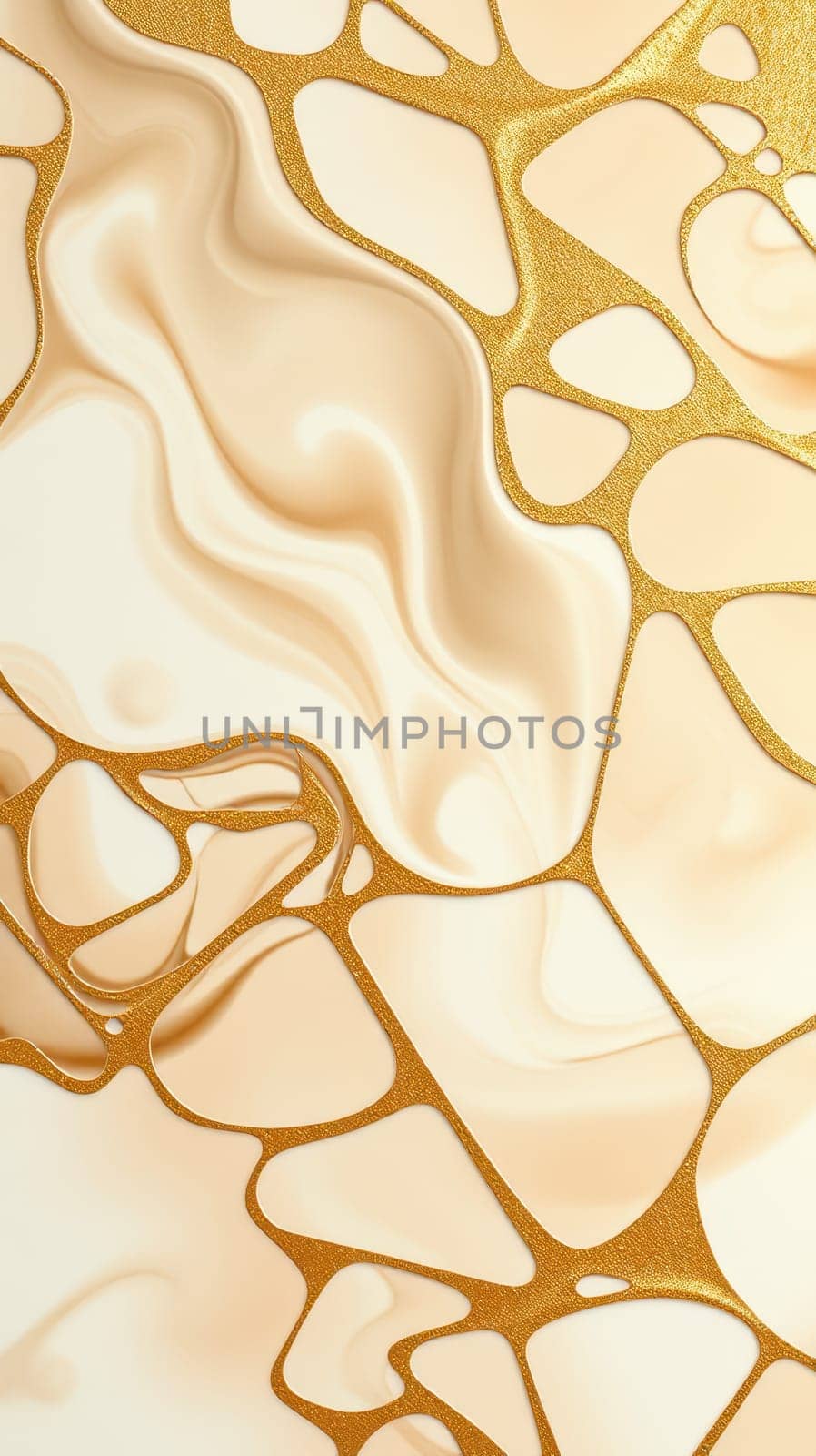 Warm shades intertwine with gold lines creating an abstract design that exudes elegance. The flowing shapes form a captivating visual texture perfect for artistic projects.