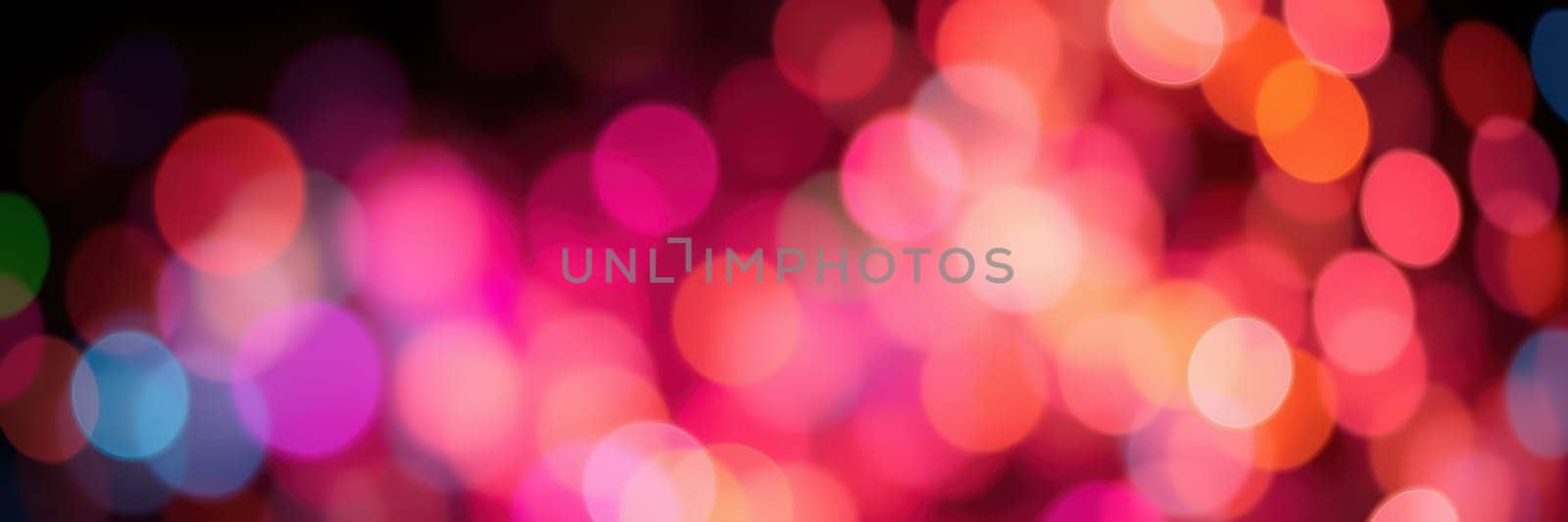 A vibrant display of bokeh lights in various colors fills the background, creating a joyful and lively ambiance for a nighttime celebration or event.