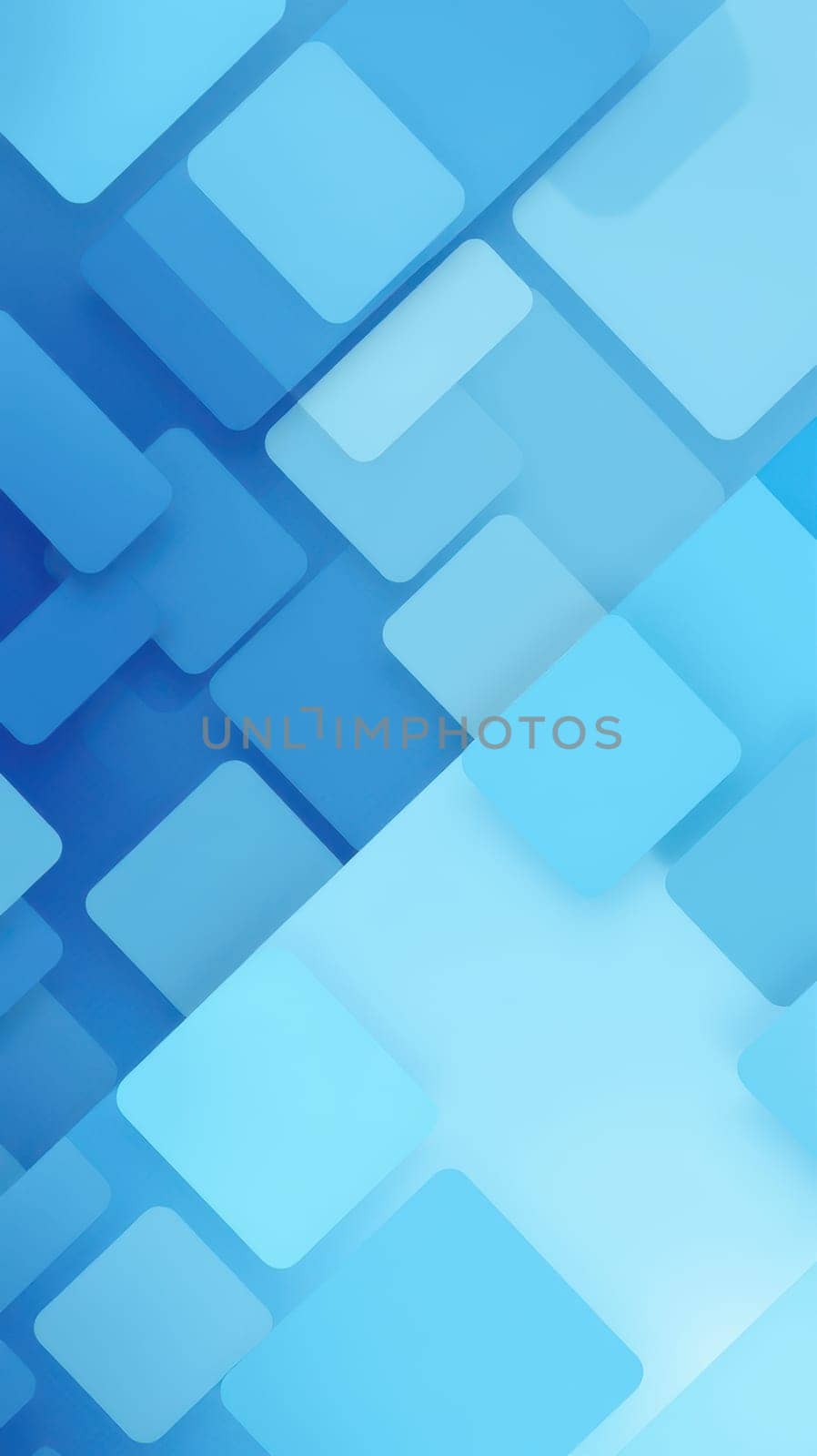 Layered blue shapes create an abstract geometric design. The varying shades of blue add depth and texture, forming a visually striking composition that embodies modern aesthetics.