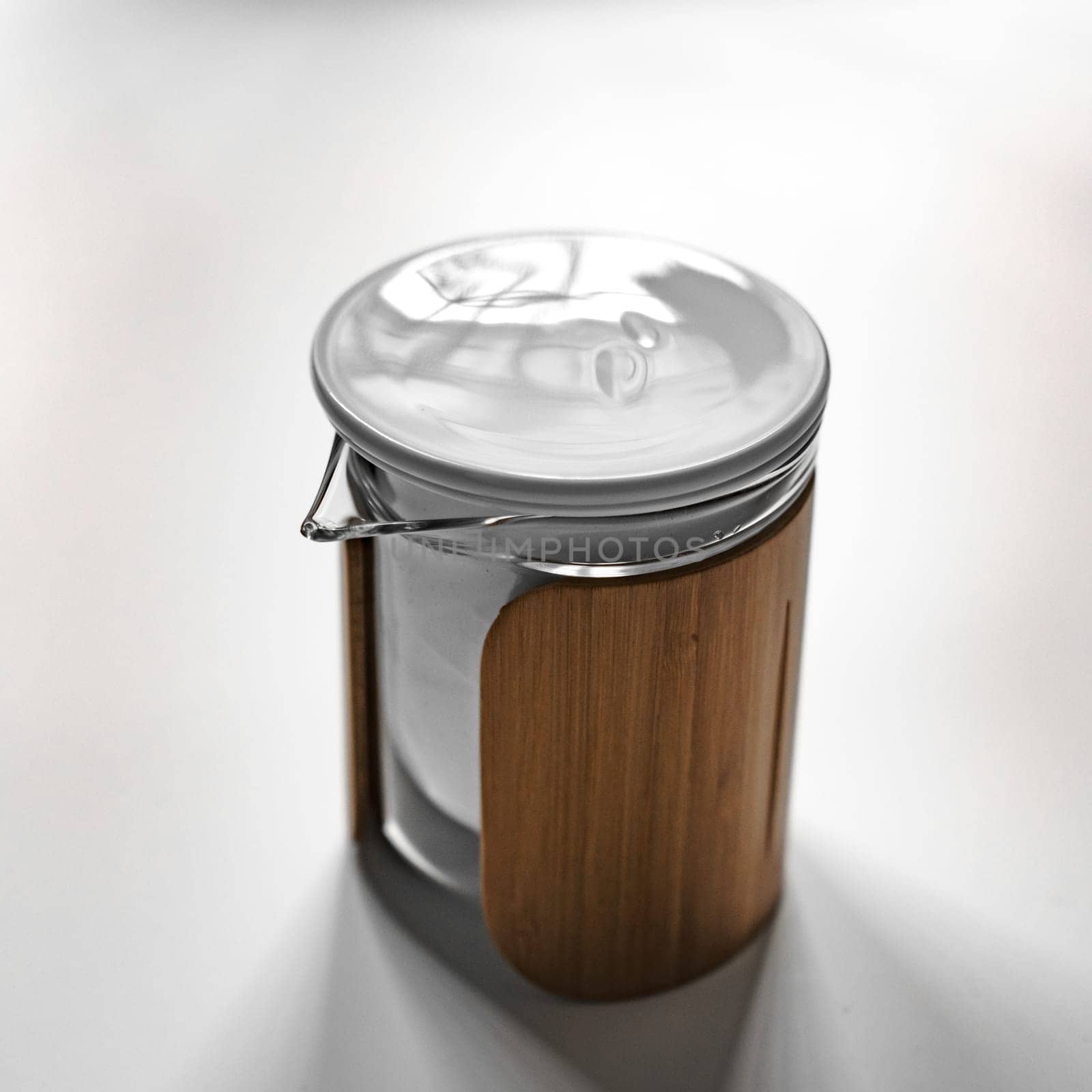 This is a modern glass jar that comes with an elegant bamboo lid, perfect for trendy and stylish storage solutions
