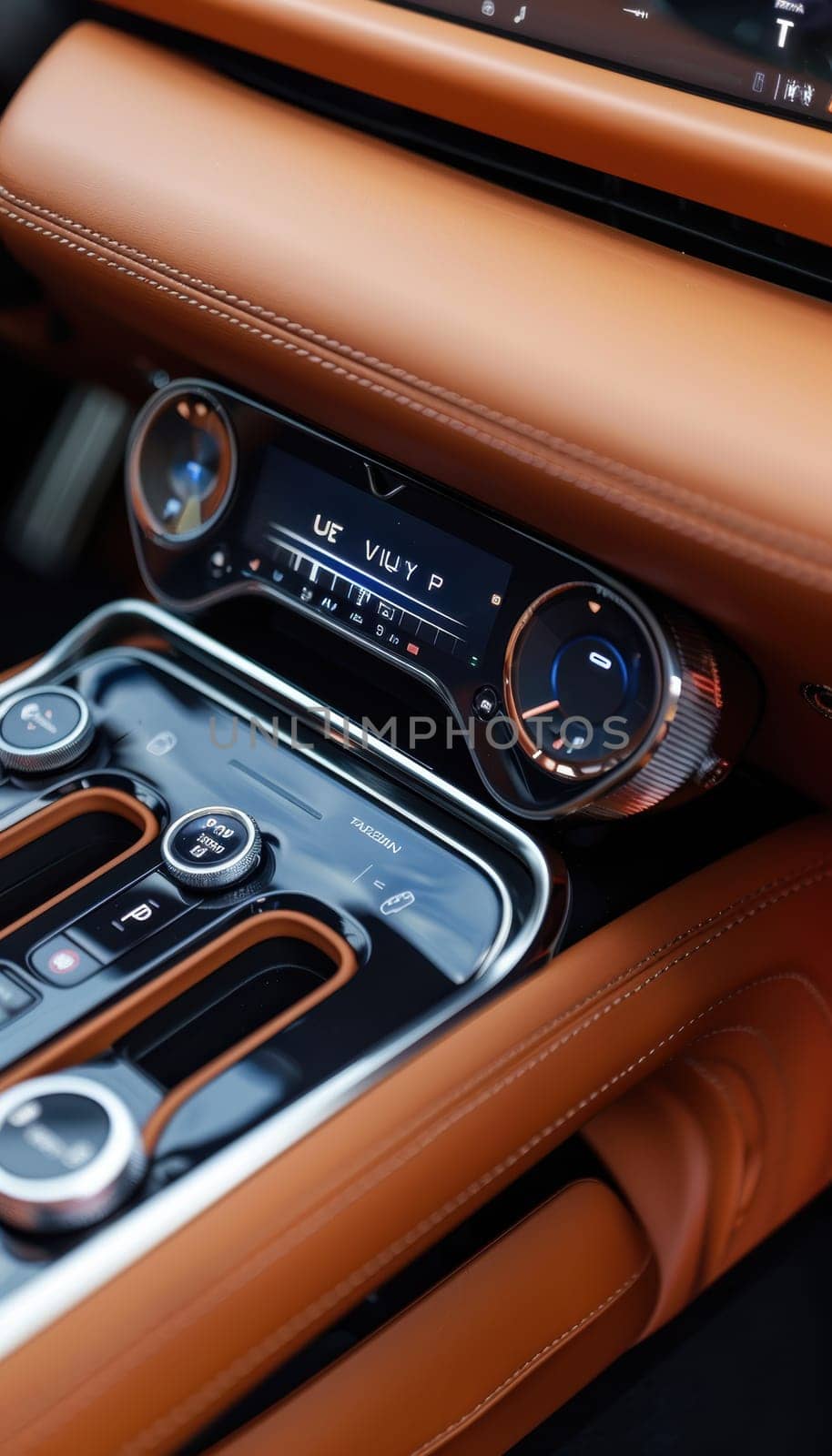 Modern car interior featuring an advanced climate control system with digital displays and touch-sensitive controls. the sleek design emphasizes comfort and convenience, blending technology with luxury in an ergonomic setting.
