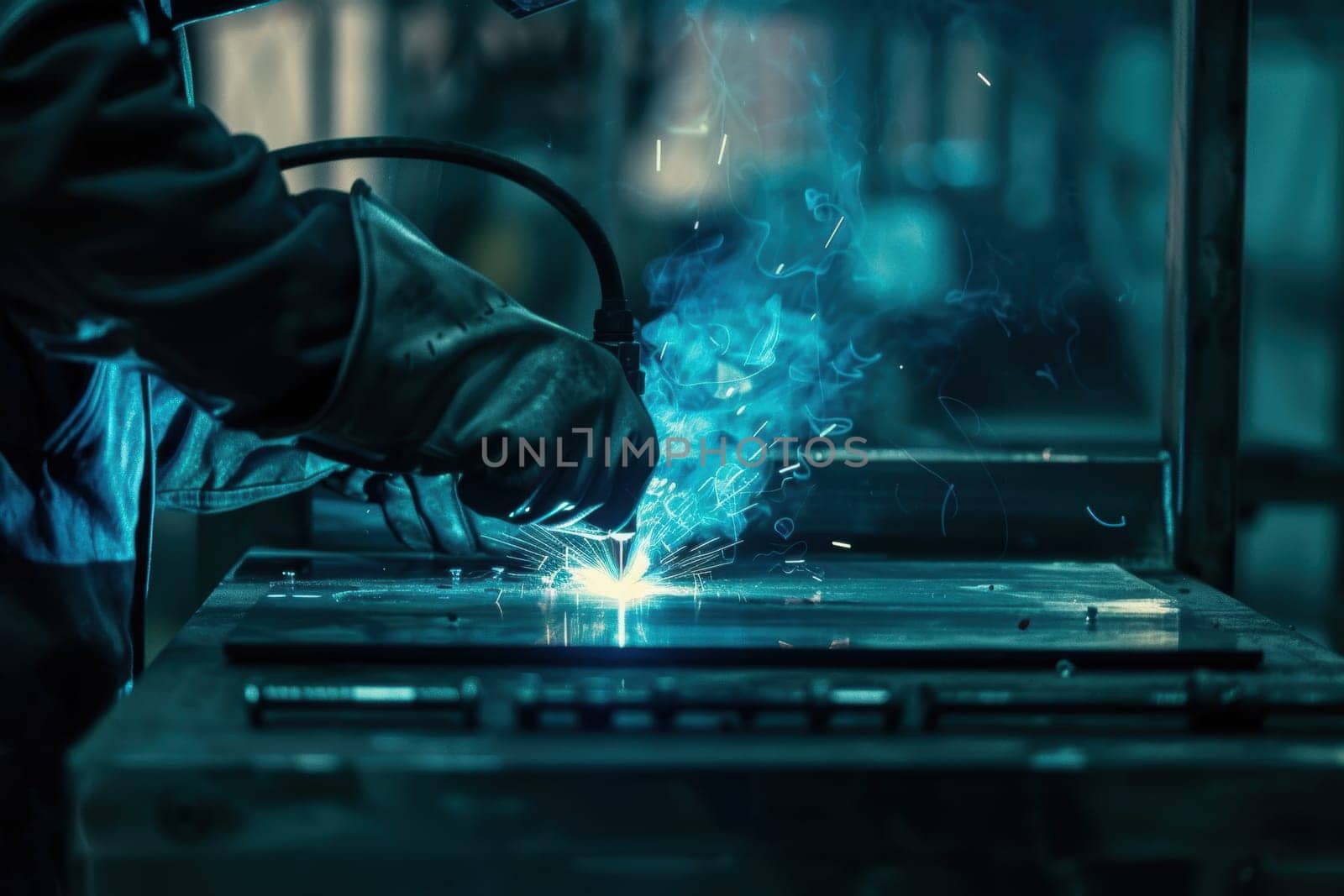 Laser welding machine in action, producing clean, precise welds on a delicate metal component, exemplifying advancements in welding technology for industrial applications and manufacturing efficiency.