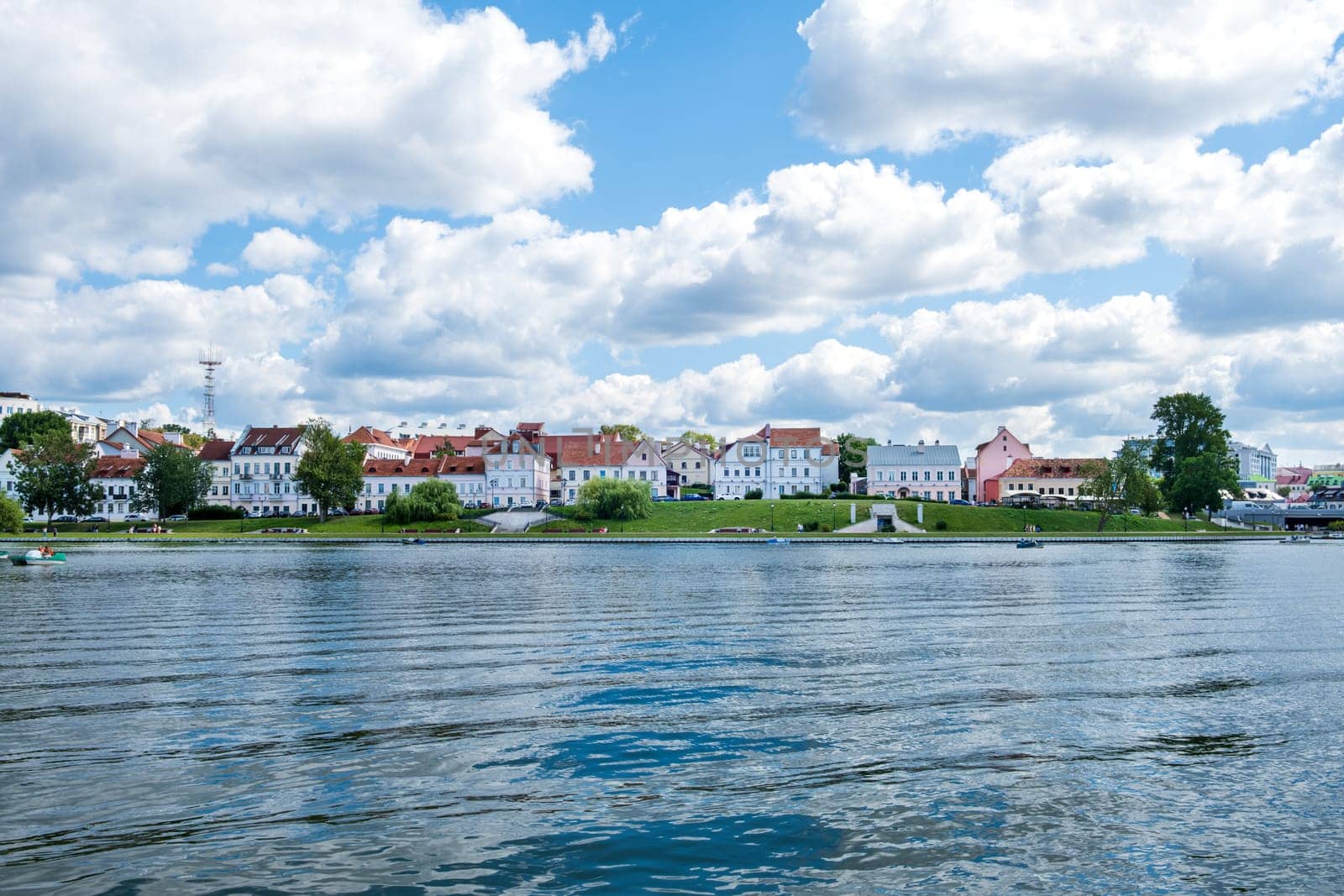 Minsk, Belarus - August 14, 2024. View of the historic Trinity Suburb district.