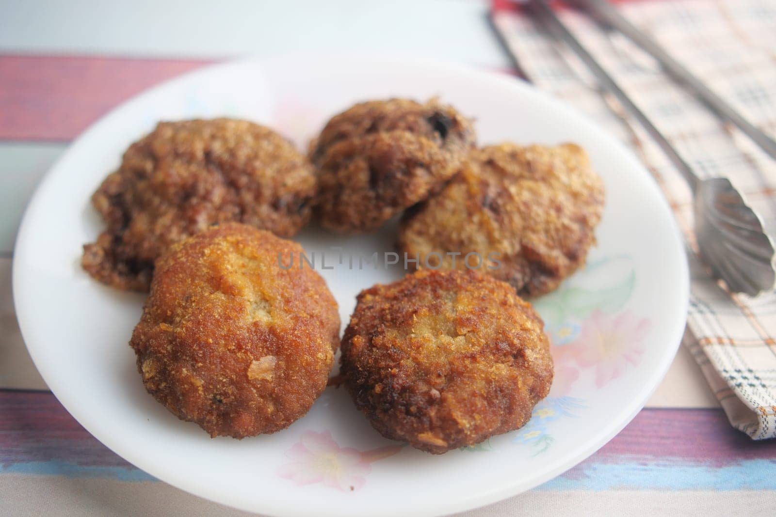 Appetizing Homemade Freshly Cooked Meatballs Served on a White Plate.