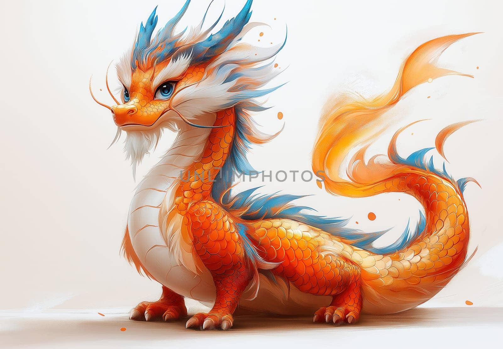 Cartoon Asian dragon symbol of the new year. Selective focus.