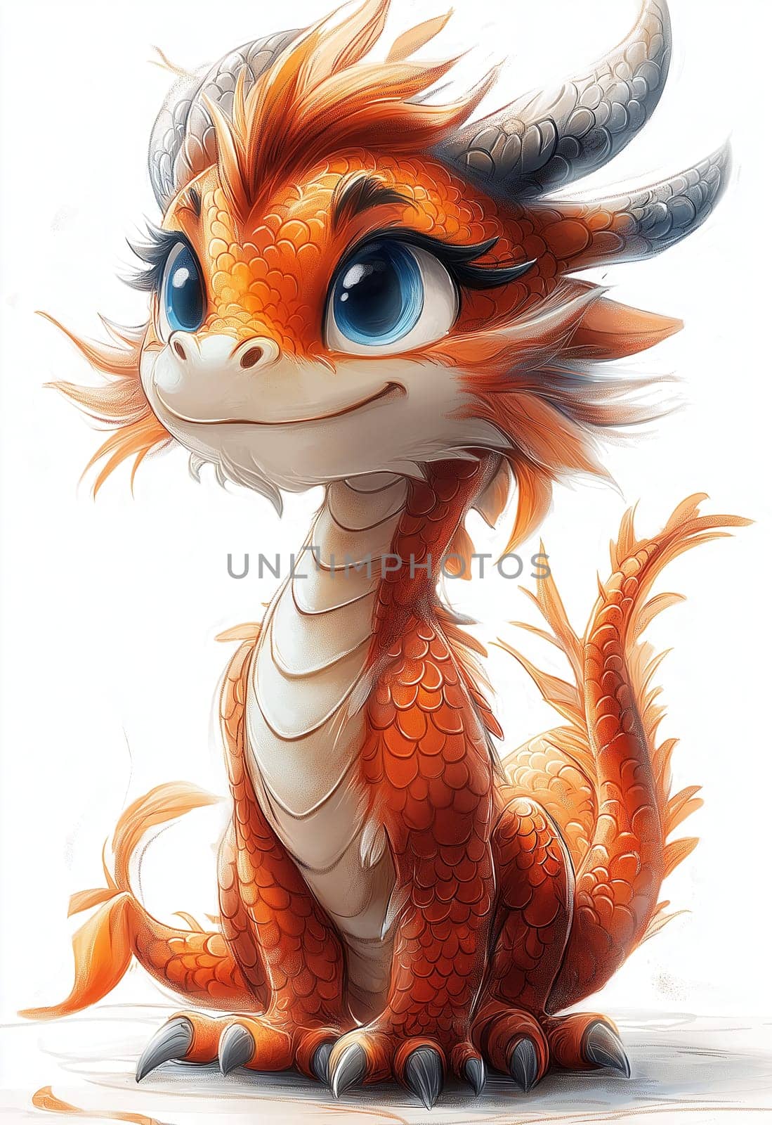 Cartoon Asian dragon symbol of the new year. Selective focus.