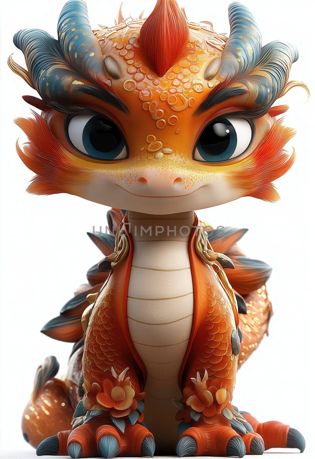 Cartoon Asian dragon symbol of the new year. Selective focus.