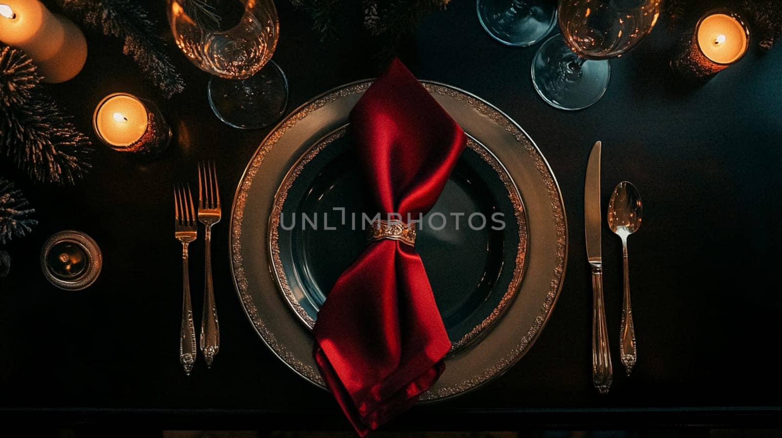 Christmas tablescape decoration, formal family dinner holiday celebration, luxury table setting decor, English country and home style idea
