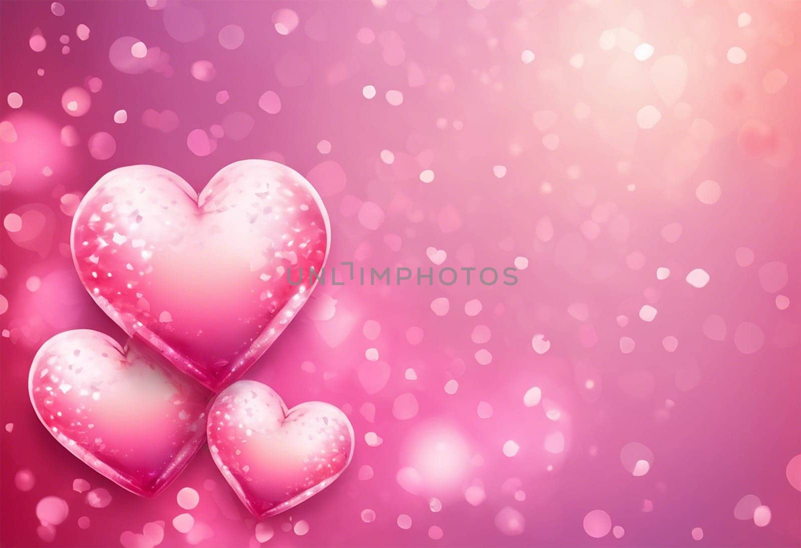 Beautiful Valentine's Day background with hearts - generative ai