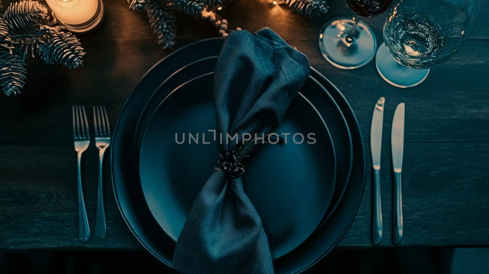 Christmas tablescape decoration, formal family dinner holiday celebration, luxury table setting decor, English country and home style idea