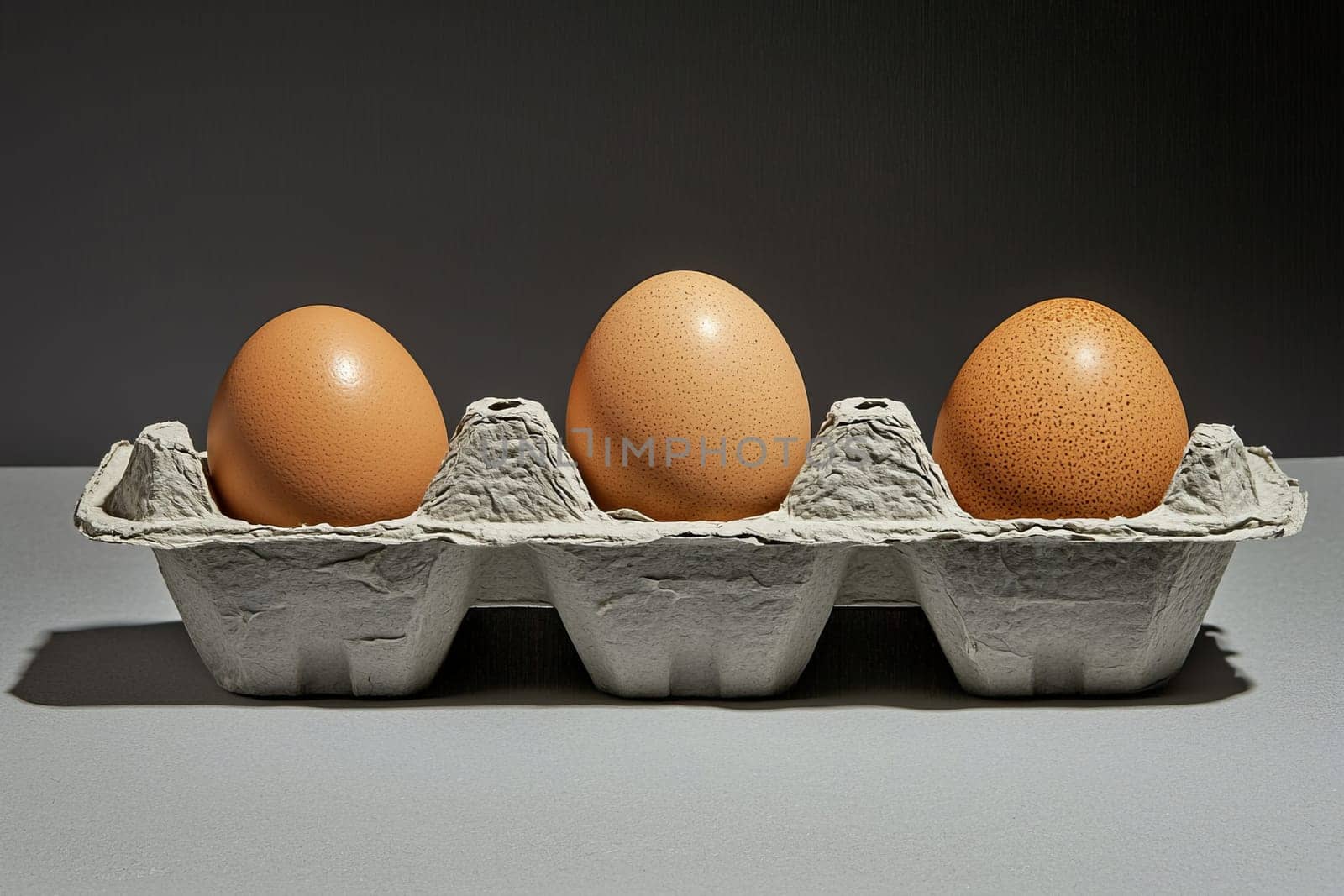 Cardboard packaging with chicken eggs. AI generated..