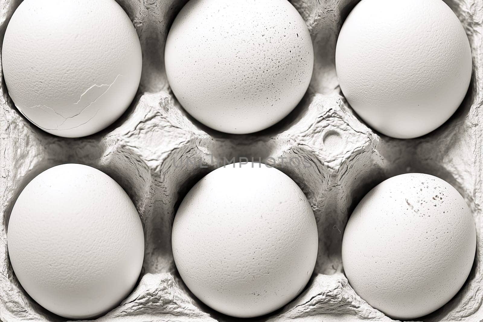 Cardboard packaging with chicken eggs. AI generated..