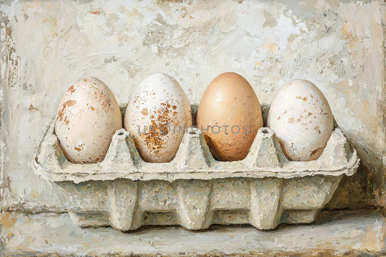 Cardboard packaging with chicken eggs. AI generated..