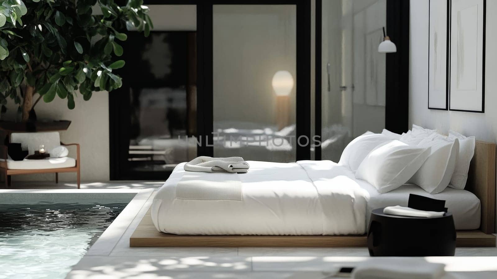 Modern, Minimalist Bedroom Oasis with Private Courtyard and Plunge Pool for Ultimate Relaxation