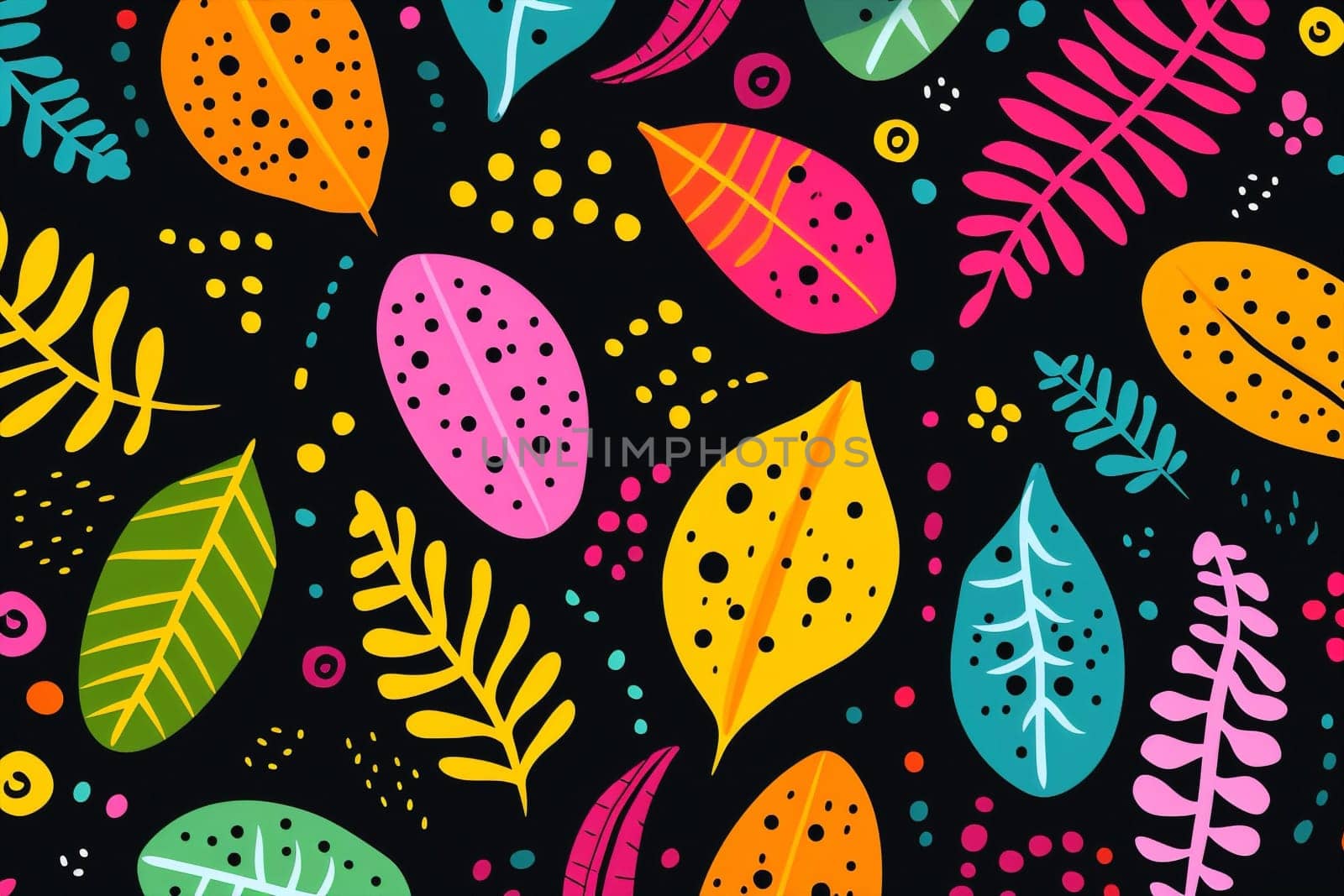 Summer pattern vintage spring background flower retro trendy texture design art graphic floral plant wallpaper abstract decorative nature tropical seamless leaf ornament