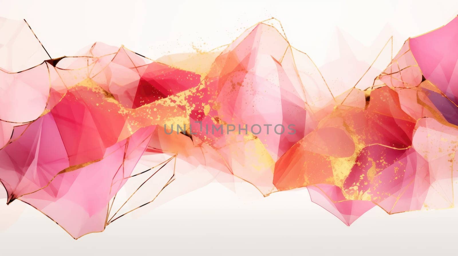 Abstract watercolor artwork mixed with buzzy geometric shapes for background of social media banner generative AI image