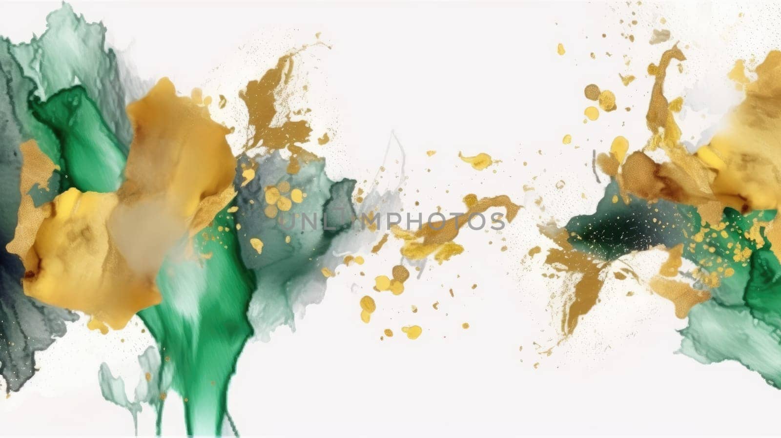 Abstract watercolor artwork mixed with buzzy geometric shapes for background of social media banner generative AI image